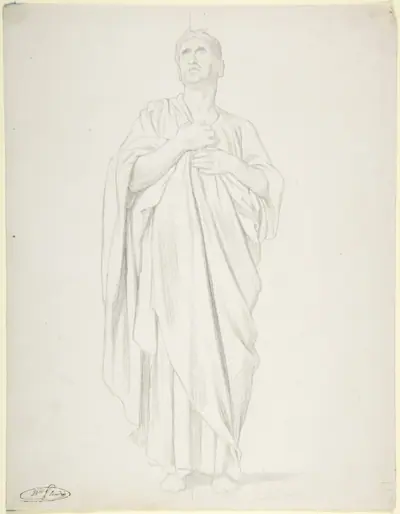 Study of an Apostle, for the painting of the Ascension in Saint-Germain-des-Pres, Paris (1839-1863)