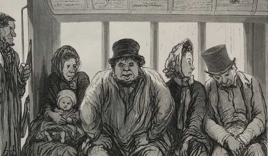 Interior of an Omnibus by Honoré Daumier