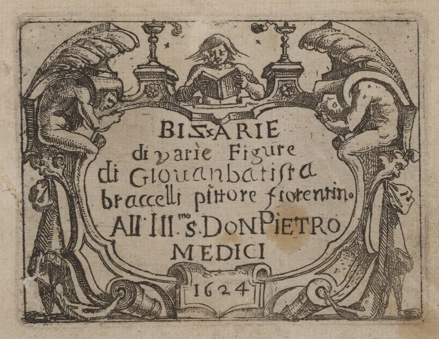 Title Page for "Bizzarie di varie Figure" by Giovanni Battista Bracelli