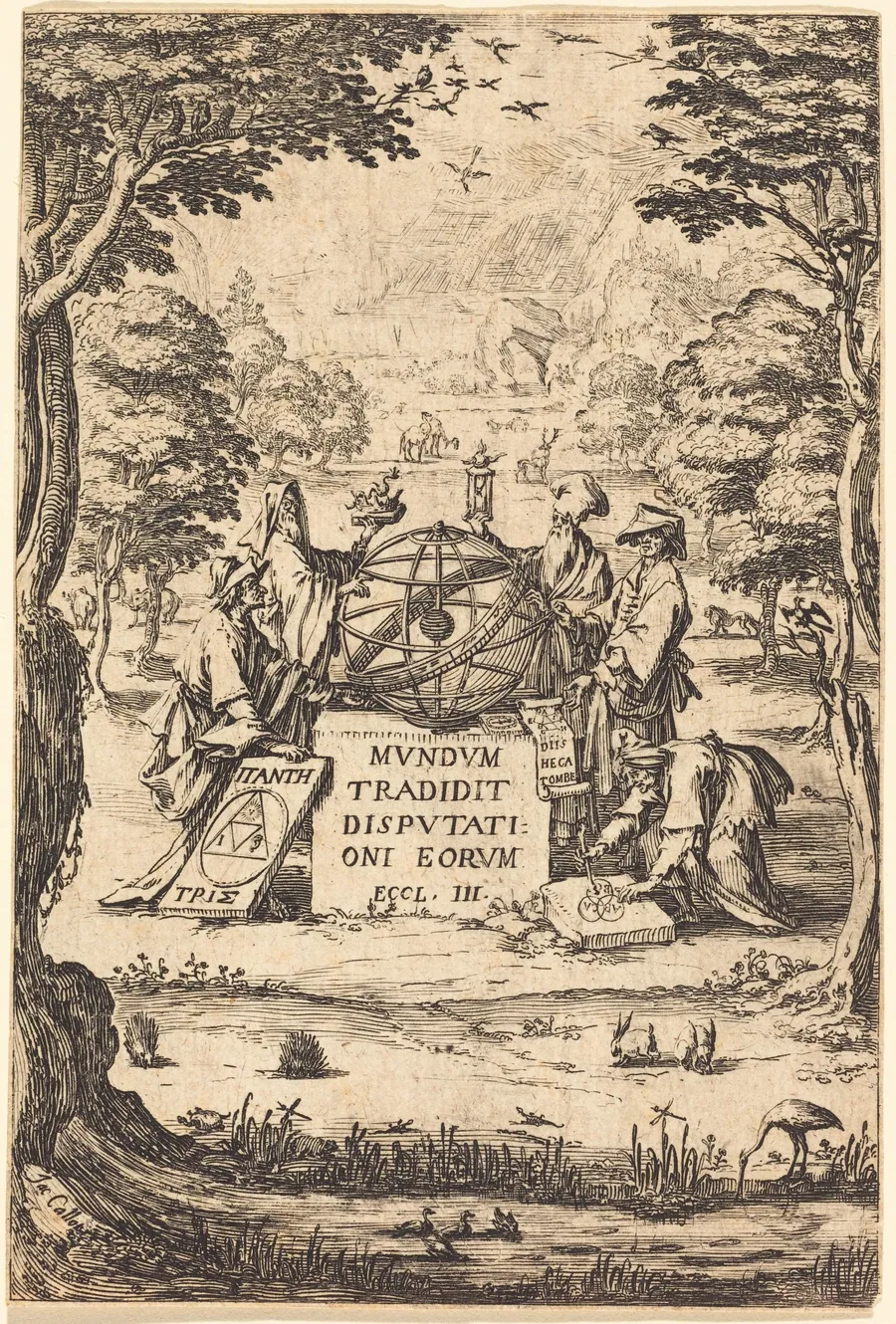 Frontispiece for the Sacred Cosmologia (Title with Astrologers) by Jacques Callot