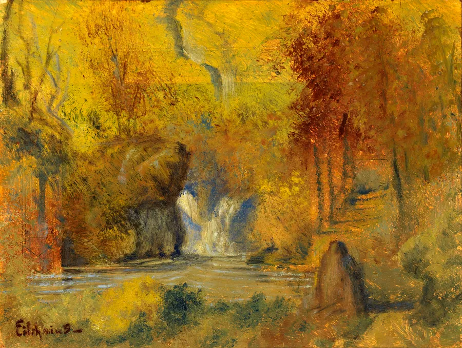 Autumn Landscape by Louis M. Eilshemius, born Arlington, NJ 1864-died New York City 1941