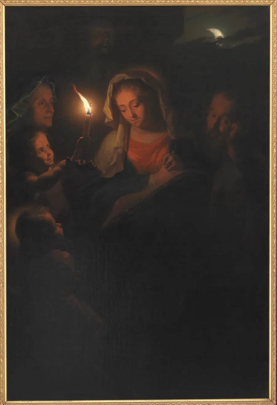 Den hellige familie by Godfried Schalcken
