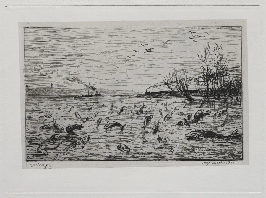The Boat Trip: Rejoicing of the Fish at the Departure of the Cabin Boy (The Fish) by Charles François Daubigny