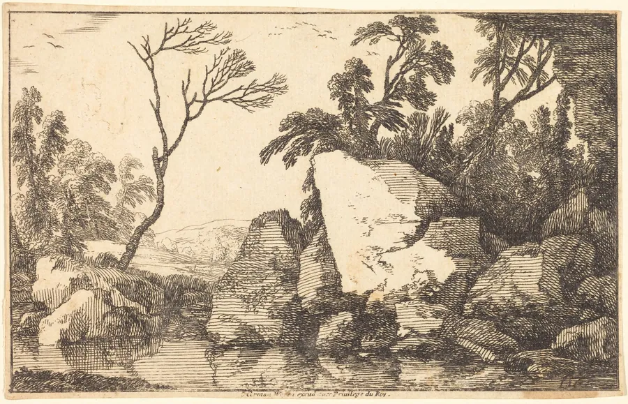 A Rocky Pond by Laurent de La Hyre