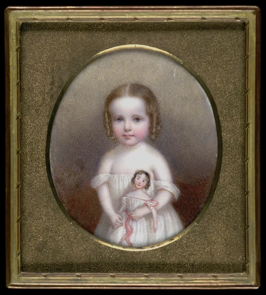 Little Girl with Doll by John Carlin, born Philadelphia, PA 1813-died New York City 1891