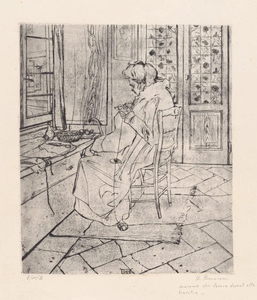 Mia madre che lavora [My Mother Working] by Umberto Boccioni