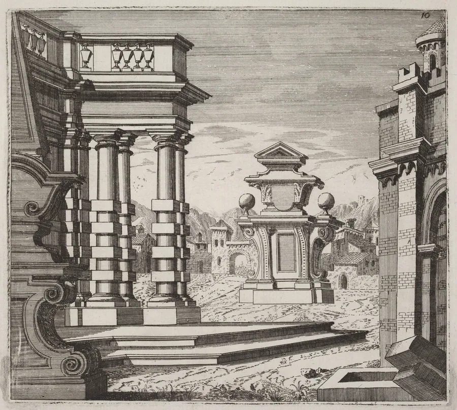 Architectural Fantasy with Portals and Monuments by Giuseppe Antonio Landi