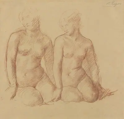 Study of Two Figures Seated Side by Side