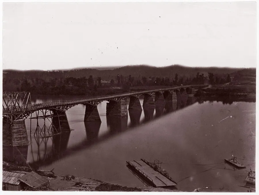Bridge over Tennessee River at Chattanooga by George N. Barnard