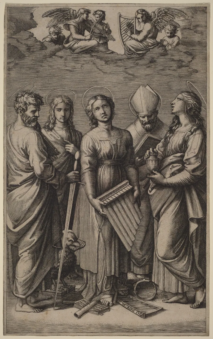 Saint Cecilia by Marcantonio Raimondi