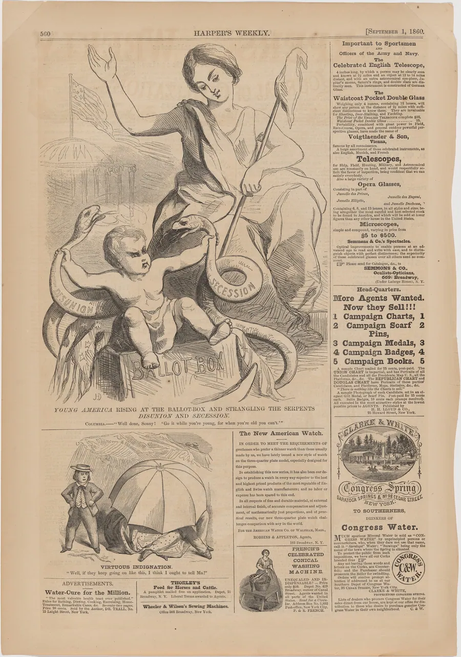 Young America Rising at the Ballot-Box and Strangling the Serpents: Disunion and Secession by American 19th Century