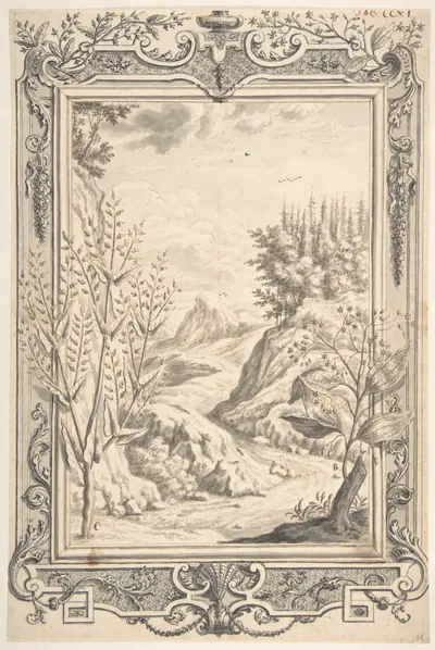 Landscape with Ornamental Frame