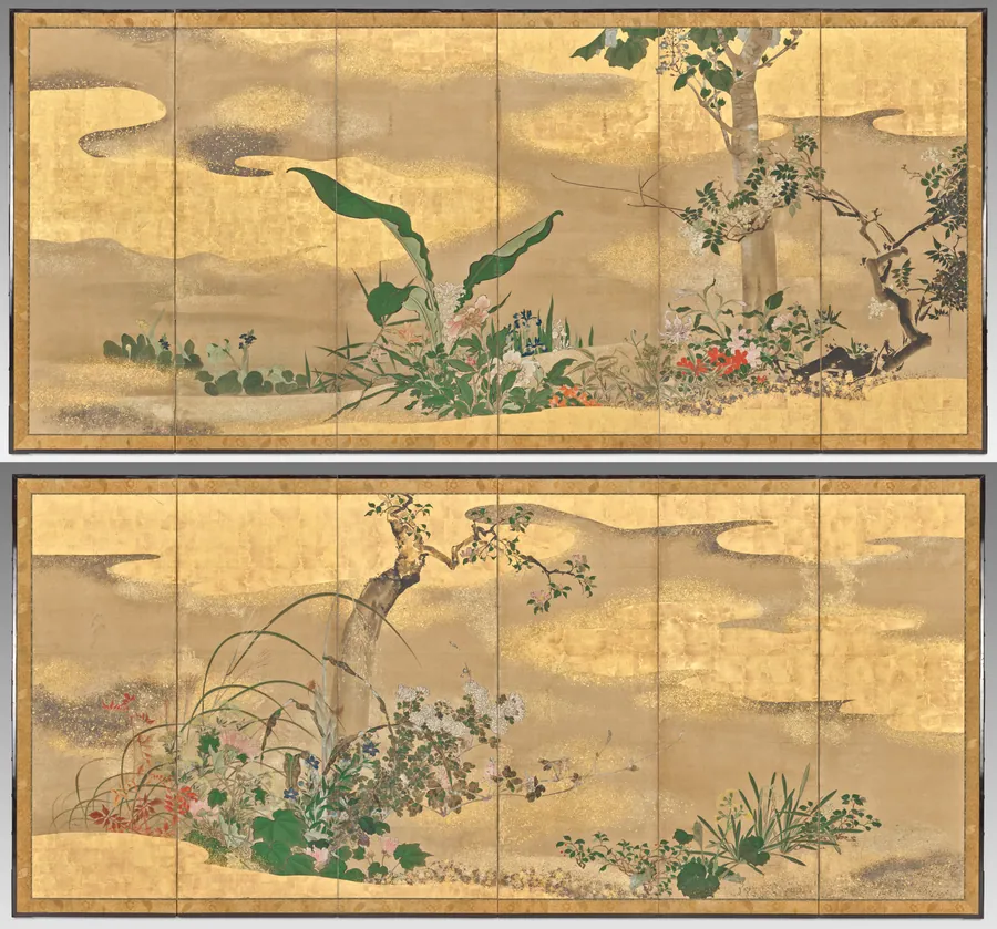 Flowers and Trees of the Four Seasons by Watanabe Shikō