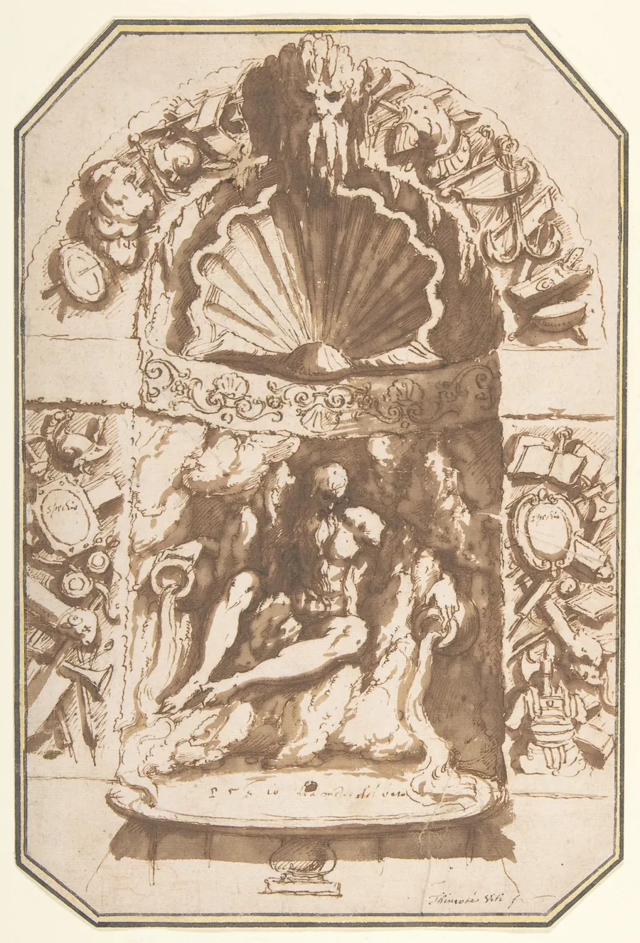 A Fountain in a Grotto by Giovanni Guerra