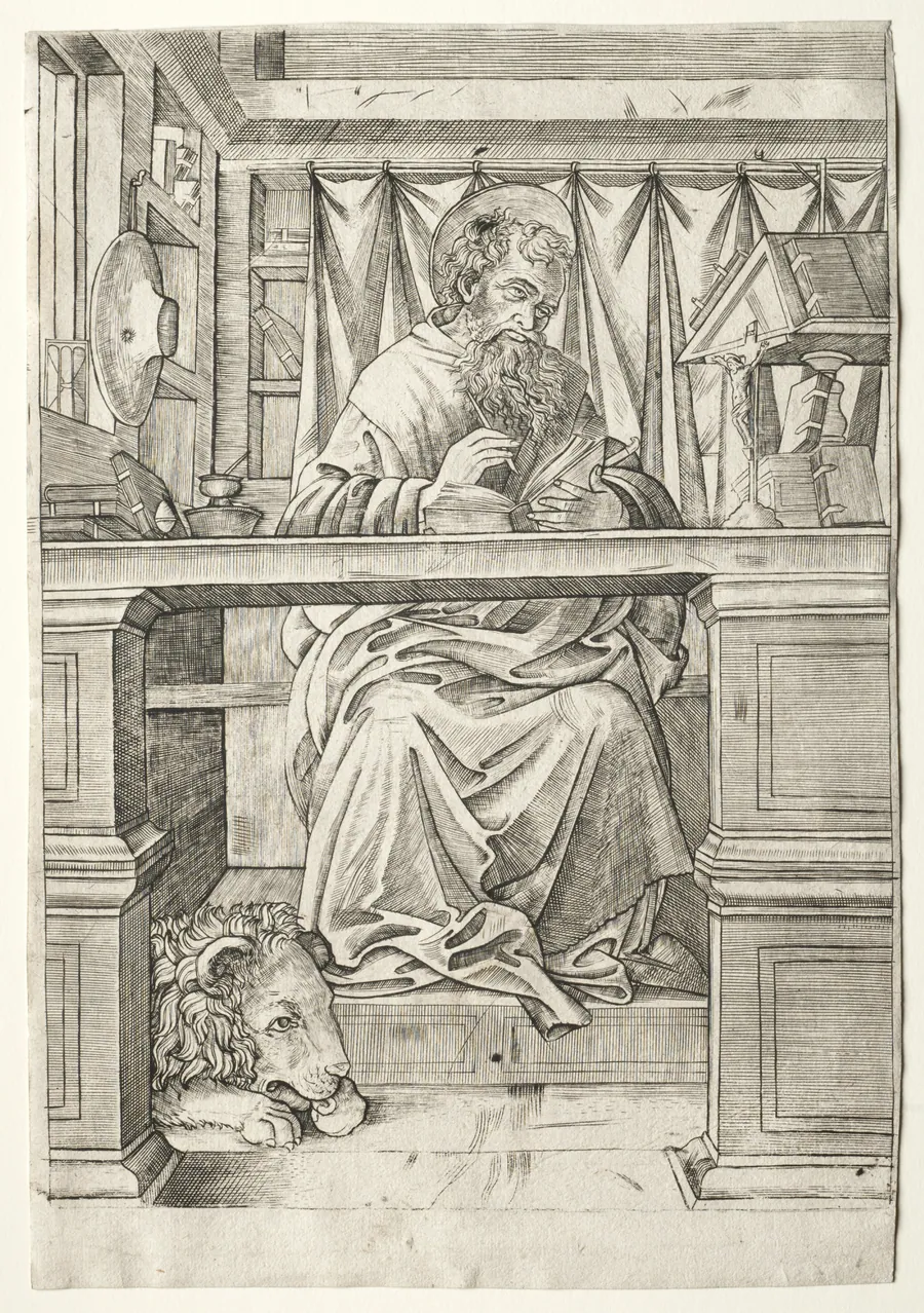 St. Jerome in His Study by Giovanni Antonio da Brescia