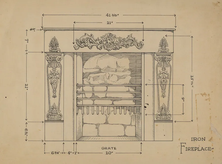 Iron Fireplace by Thomas Byrne