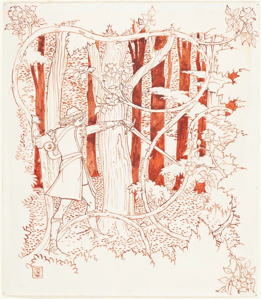 Prince Charming in the Forest by Walter Crane