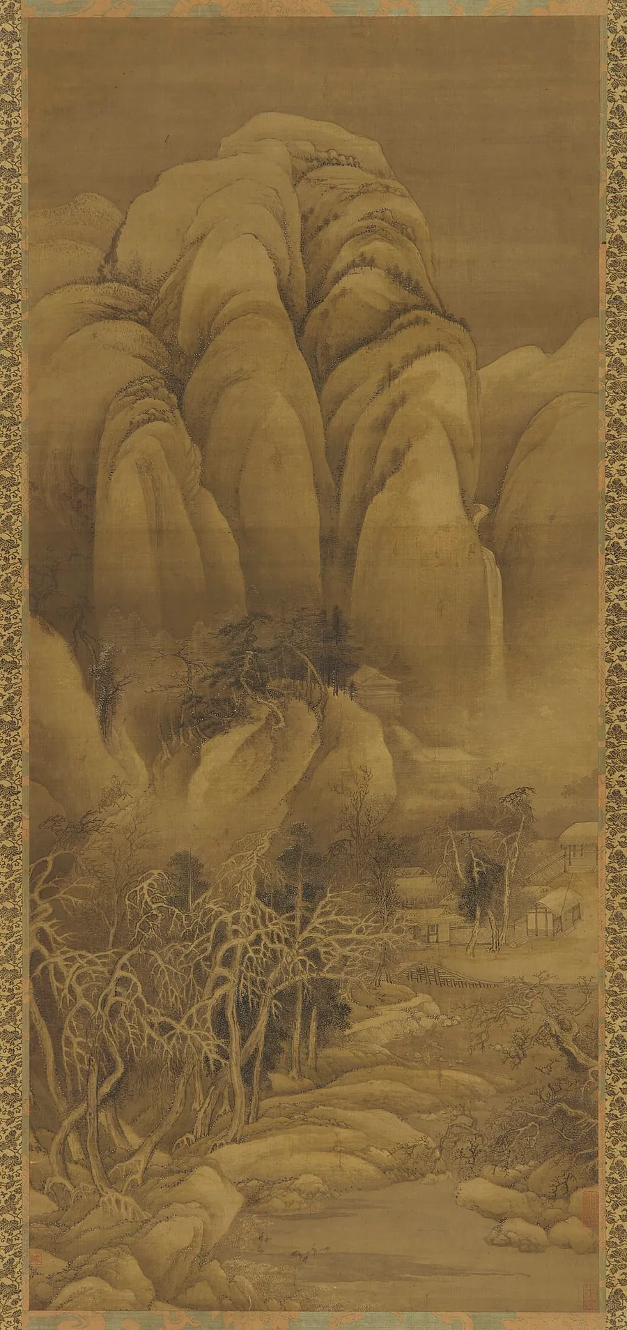 Mountain Hamlet after Snow 《山莊雪霽圖》 by Formerly attributed to Li Cheng 李成 (919-967)