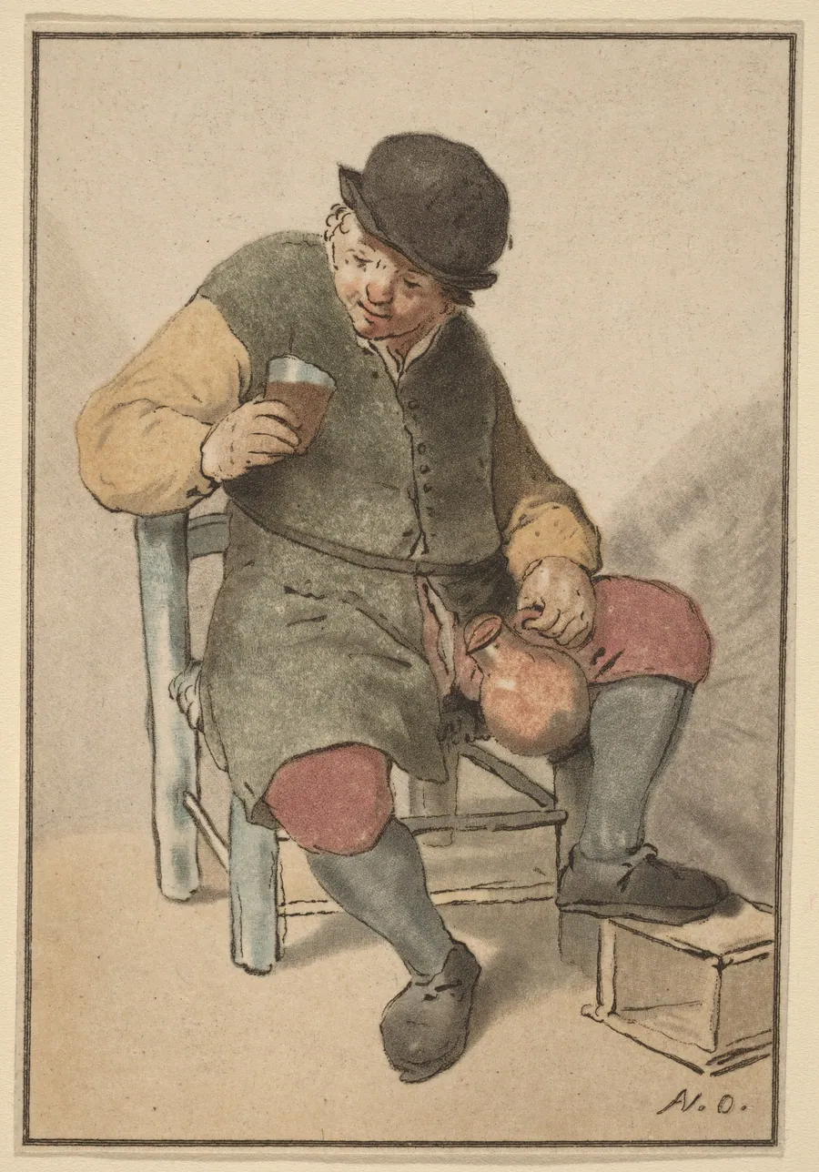 Seated Peasant with Jug by Cornelis Ploos van Amstel