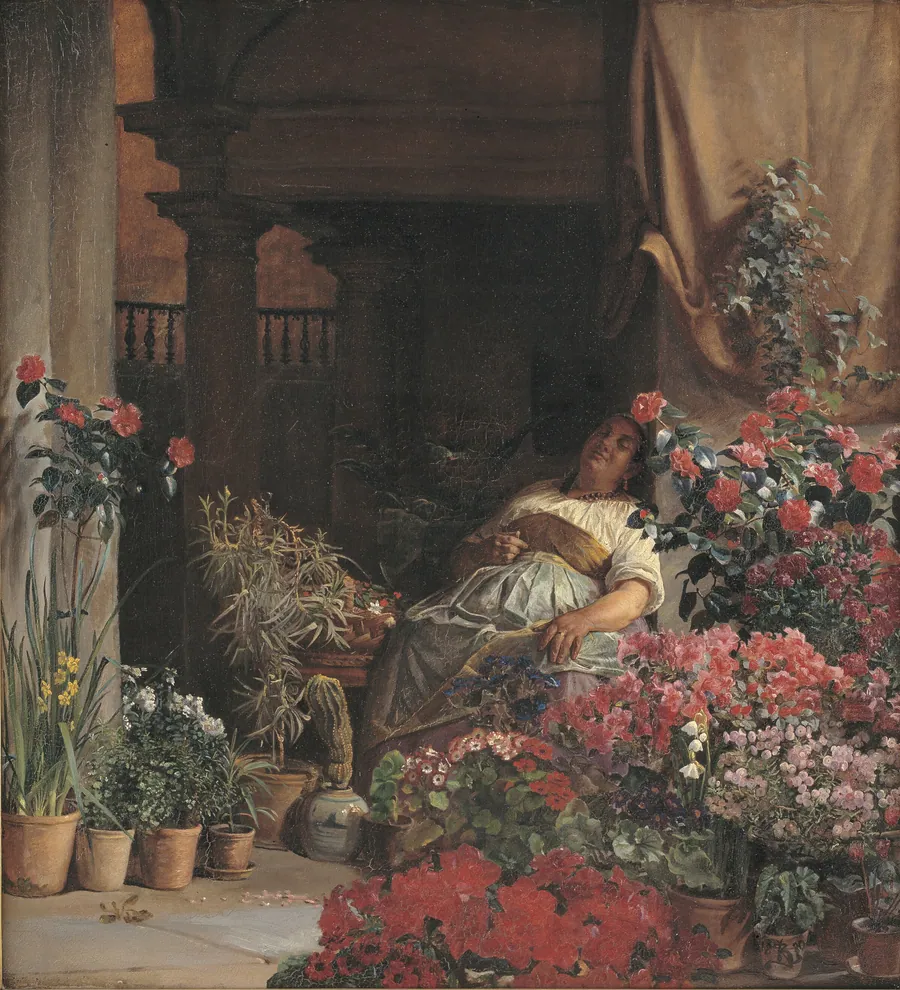 En blomstersælgerske fra Firenze by Kristian Zahrtmann