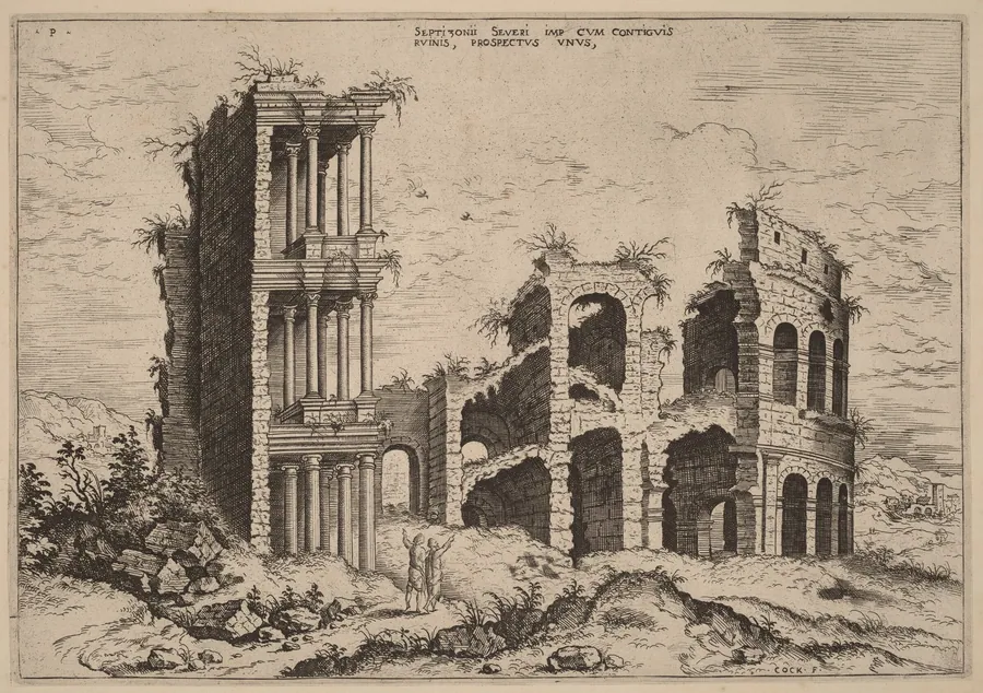 The Septizonium and the Colosseum by Hieronymus Cock