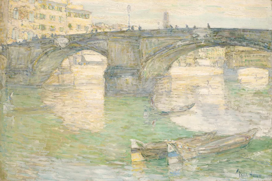 Ponte Santa Trinità by Childe Hassam, born Dorchester, MA 1859-died East Hampton, NY 1935