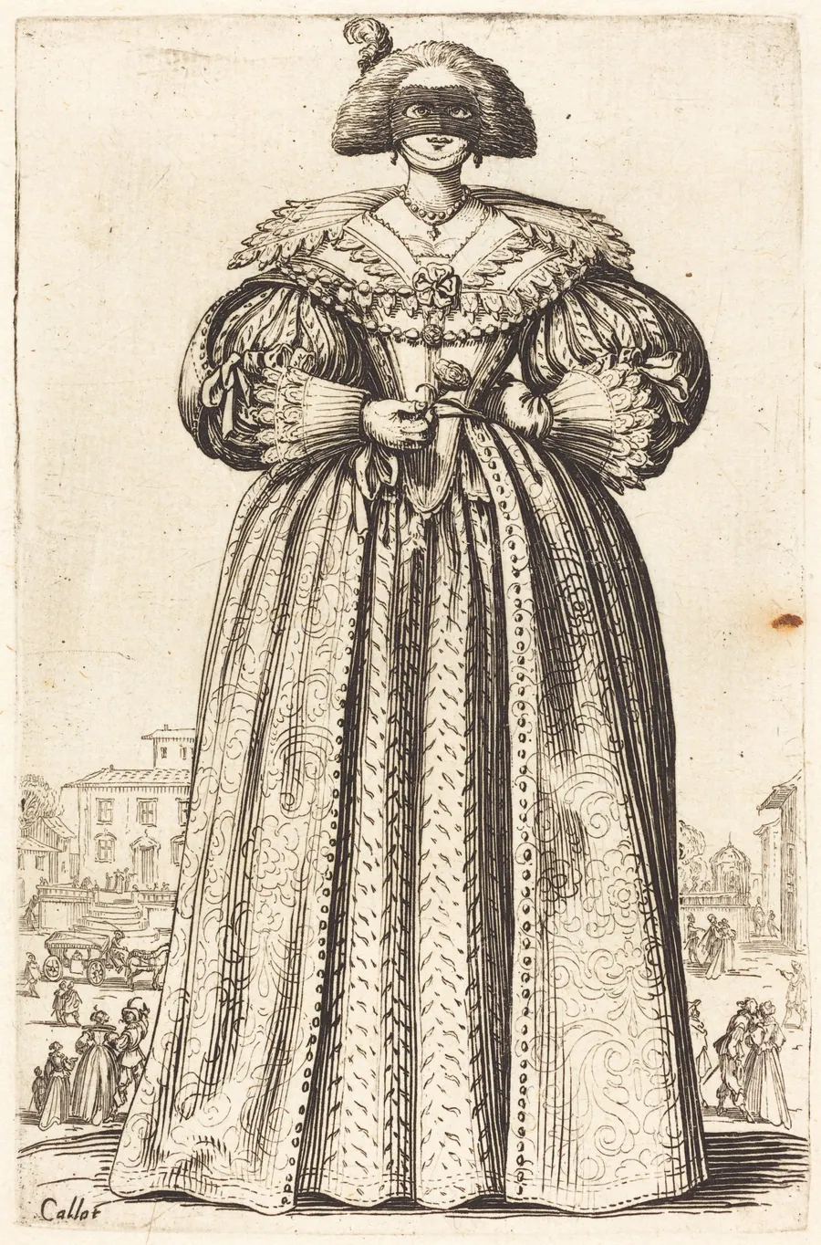 Masked Noble Woman by Jacques Callot