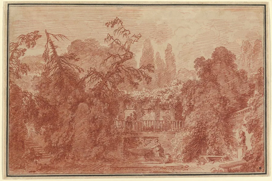 Terrace and Garden of an Italian Villa by Jean Honoré Fragonard