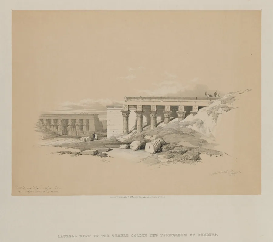 Egypt and Nubia, Volume II: Lateral View of the Temple called The Typhonoeum at Dendera by Louis Haghe