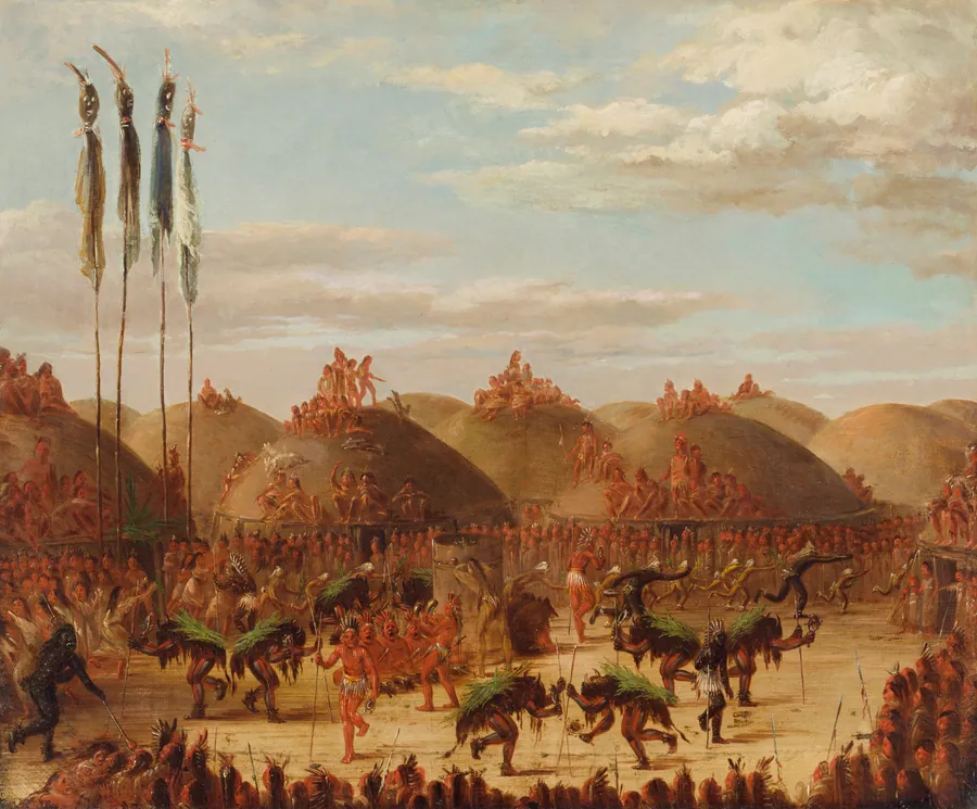 Bull Dance, Mandan O-kee-pa Ceremony by George Catlin, born Wilkes-Barre, PA 1796-died Jersey City, NJ 1872