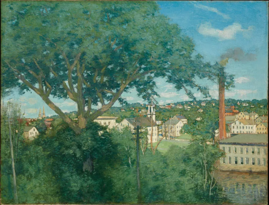 The Factory Village by Julian Alden Weir