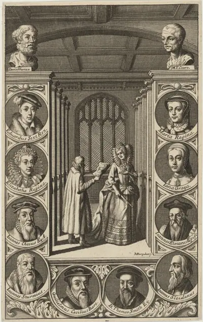 Roger Assham and Mary Surrounded by MedallianPortraits