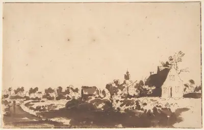 View of a Village ("Wasschout"?)