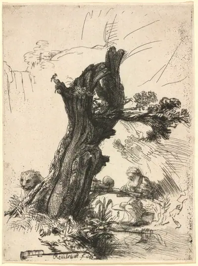 Saint Jerome beside a Pollard Willow
