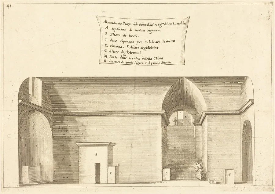 Elevation of the Church of the Holy Sepulchre by Jacques Callot