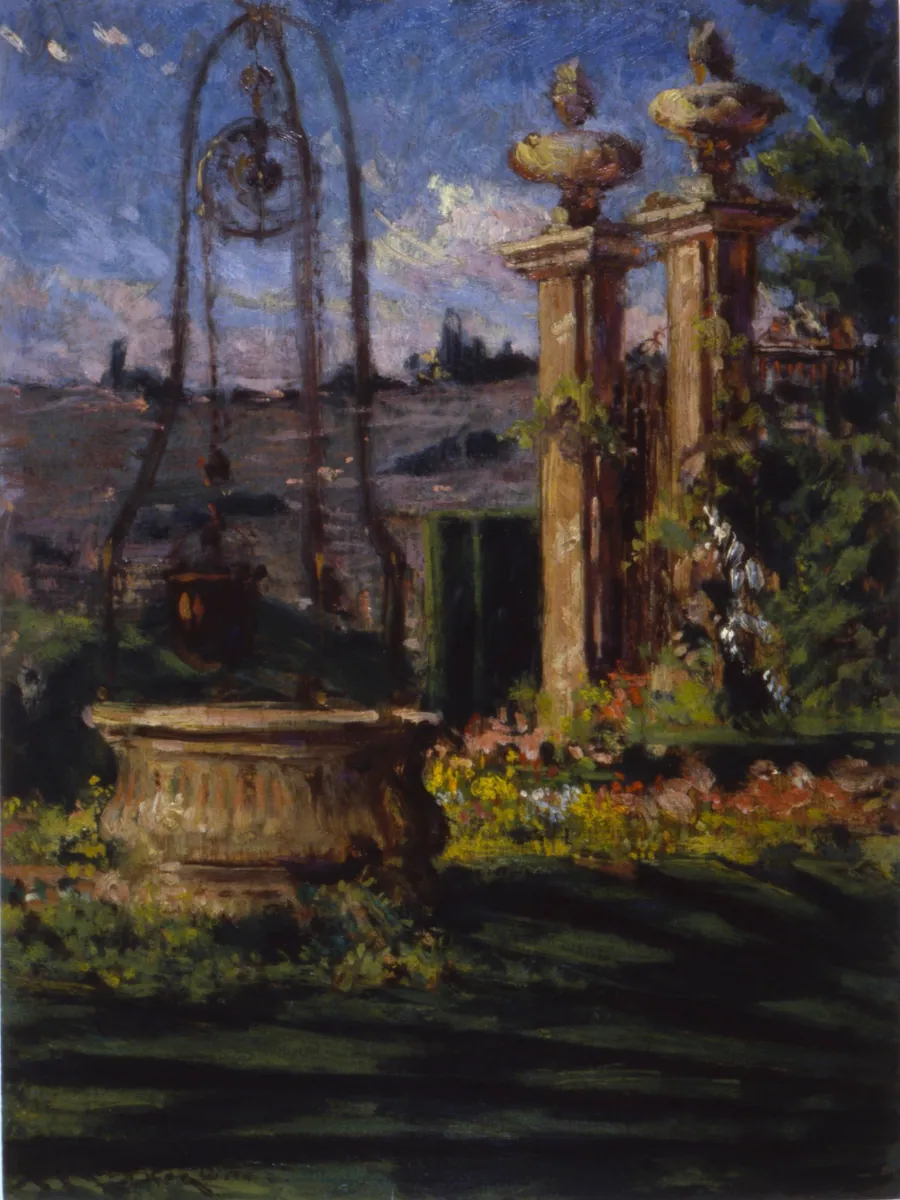 In the Gardens of the Villa Palmieri by Carroll Beckwith, born Hannibal, MO 1852-died New York City 1917