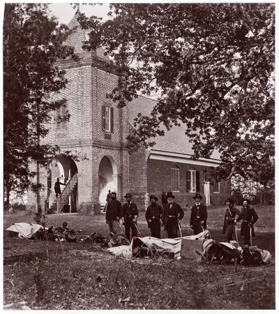 St. Peter's Church near White House, Where Washington was Married. General E. V. Sumner and Staff