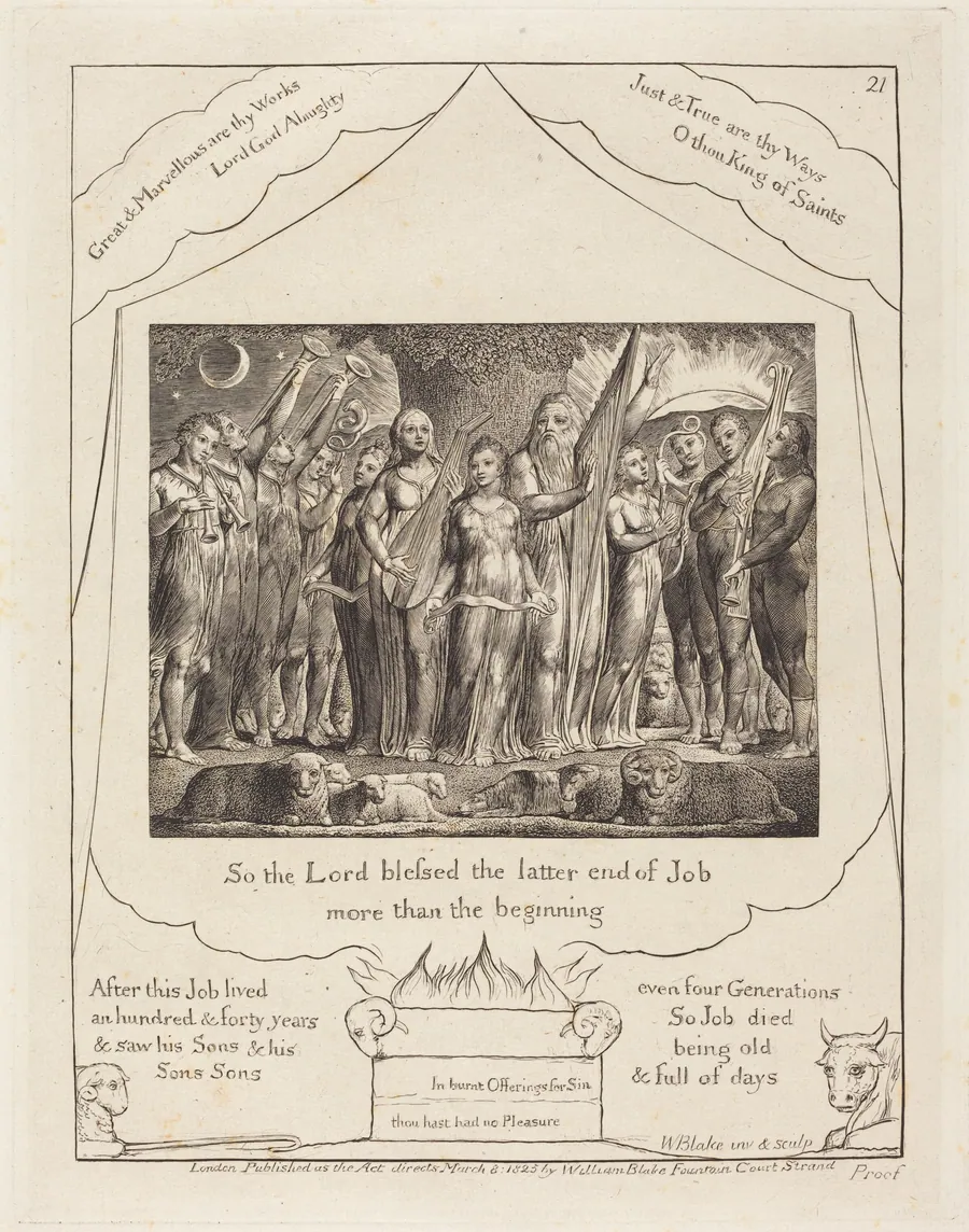 Job and His Wife Restored to Prosperity by William Blake
