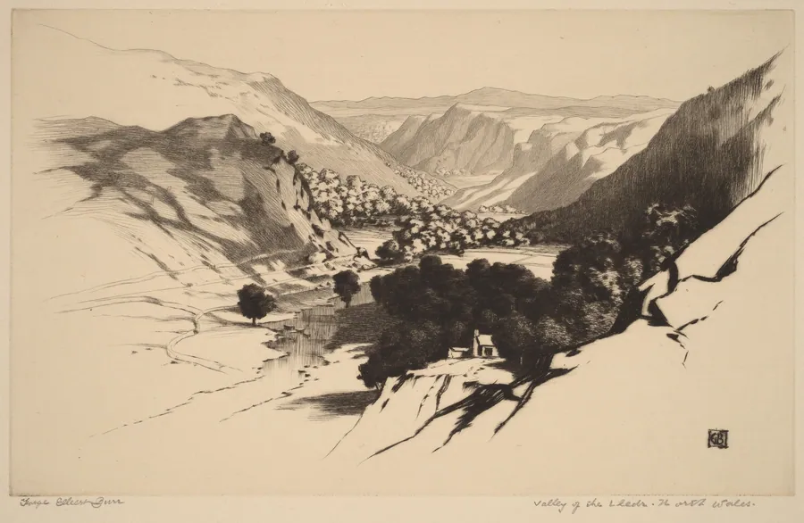Valley of the Lledr, North Wales (no.1) by George Elbert Burr