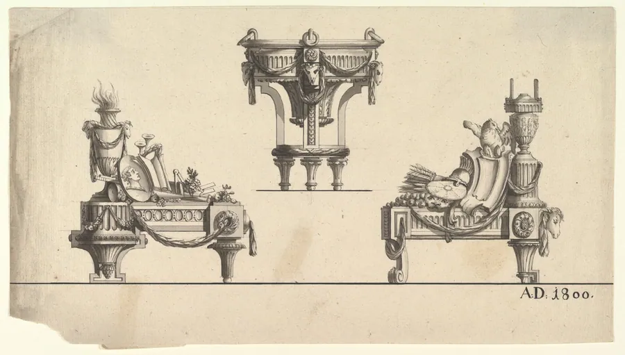 Three Designs for Architectural Trophies by Jean Charles Delafosse