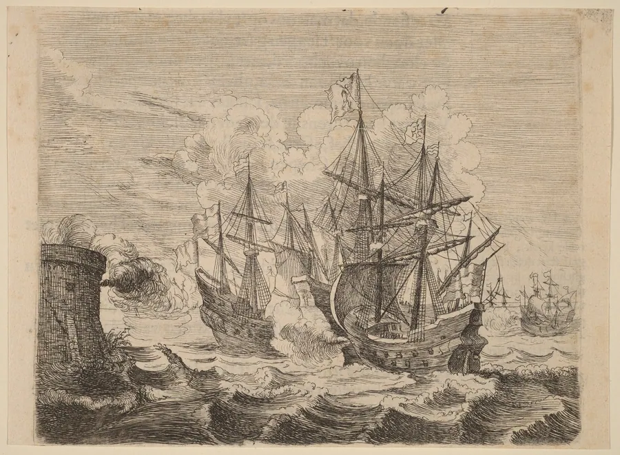 Heemskerck's Victory Over the Spanish Fleet at Gibraltar by Willem Basse