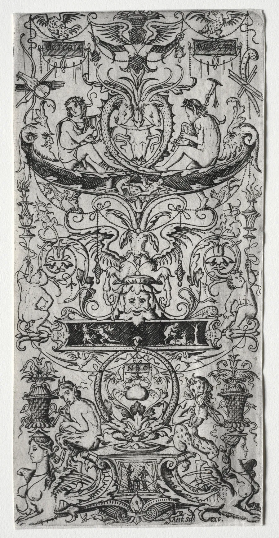 Ornament Panel Inscribed Victoria Augusta by Nicoletto da Modena
