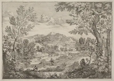 Houses Beside a Mountain