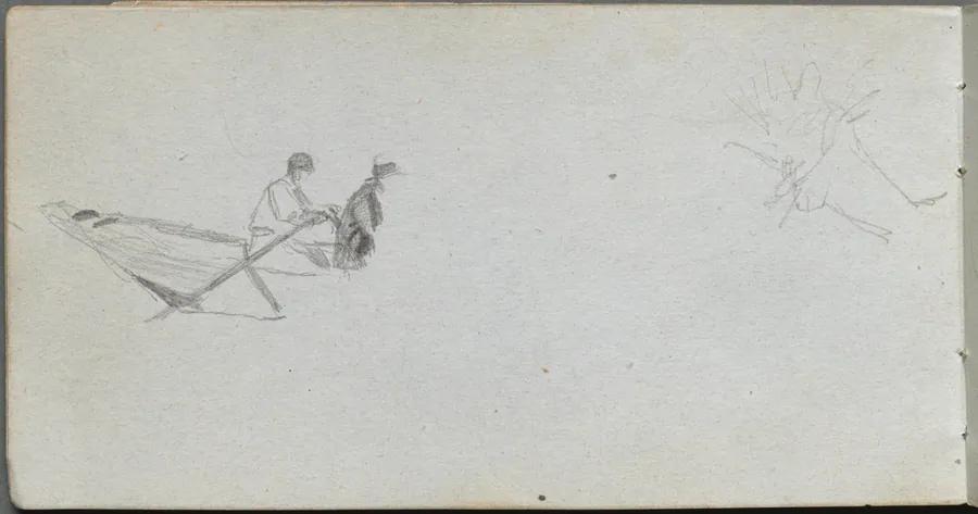 Sketchbook, page 4: Figures in a Boat by Ernest Meissonier