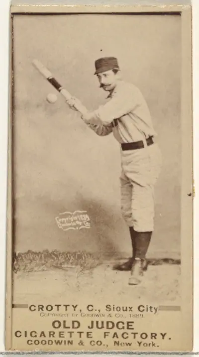 Joseph P. "Joe" Crotty, Catcher, Sioux City Corn Huskers, from the Old Judge series (N172) for Old Judge Cigarettes