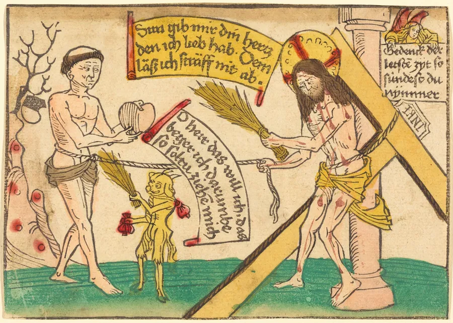 Jesus Attracting the Faithful to Heart by German 15th Century