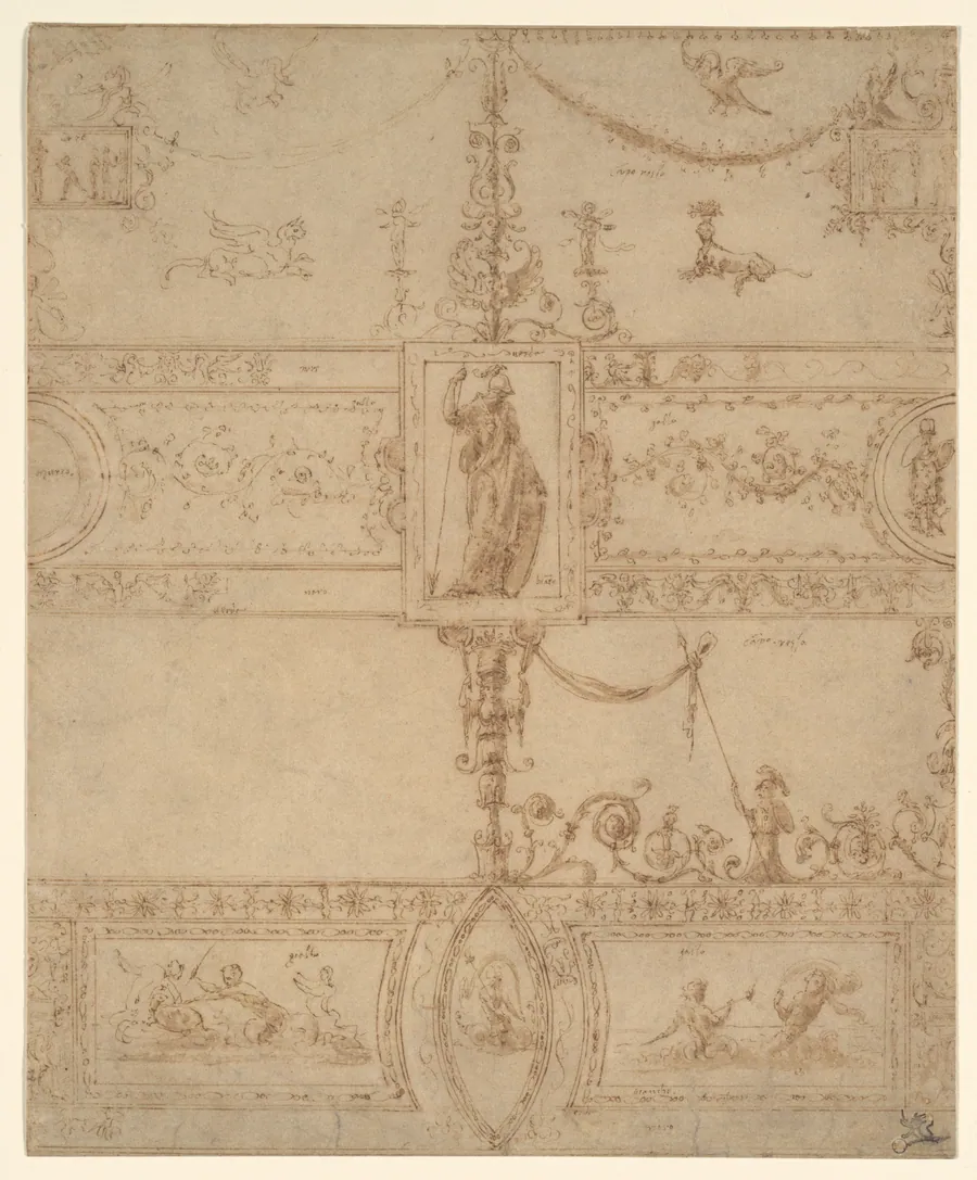 Design for a Grotesque Decoration by Luzio Luzzi (also known as Luzio Romano, Luzio da Todi)