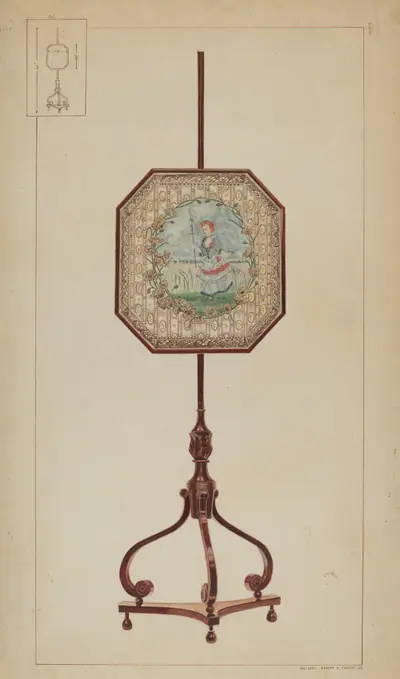 Embroidered Fire Screen