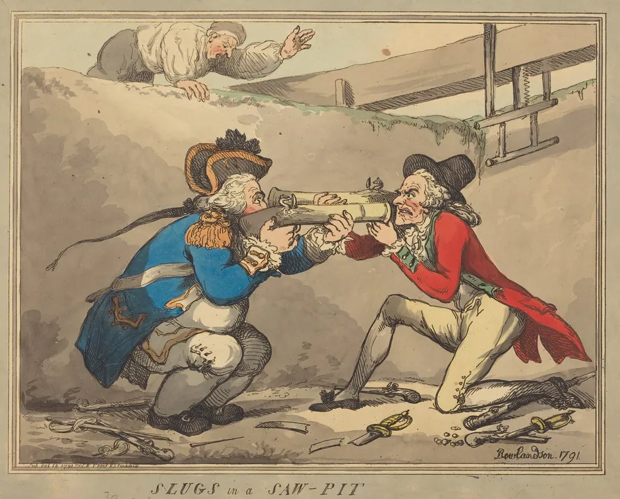 Slugs in a Sawpit by Thomas Rowlandson