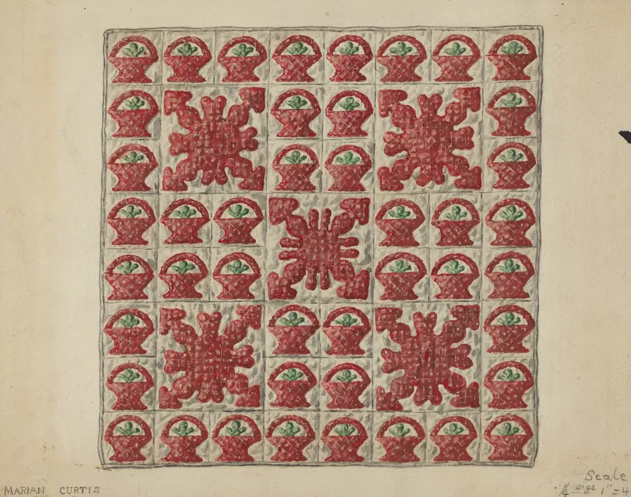 Applique Crib Coverlet by Marian Curtis Foster